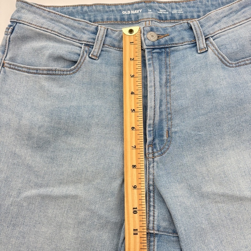 Old Navy High Rise Wow Loose Light Wash Blue denim Jeans Size 14 Short - Picture 7 of 13
